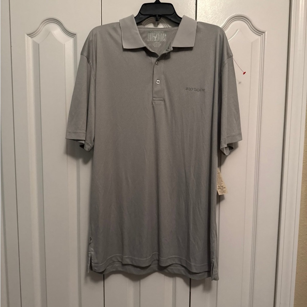 Big Dogs Classic Gray Polo Shirt New With Tags Size L